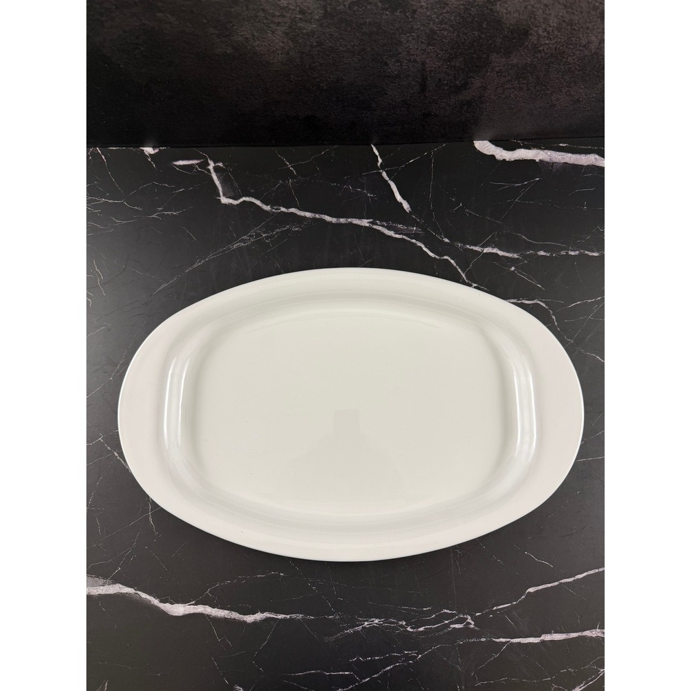 VTG Centura by Corning White Ceramic 16.5in Oval Serving Tray Platter